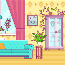 Интерьер для детской открытки