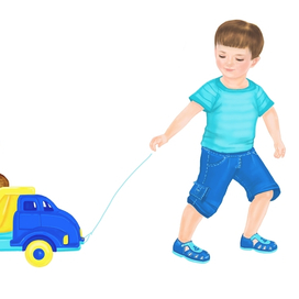 мальчик и машинка