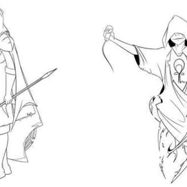 Персонажи лайн-арт