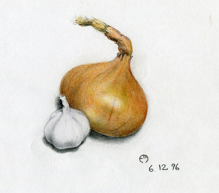 лук и чеснок (первый натюрморт)