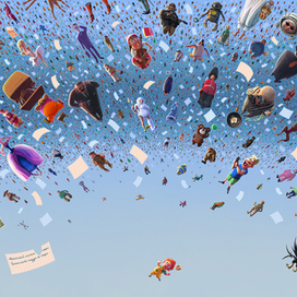 Маленький мальчик что-то нашел.