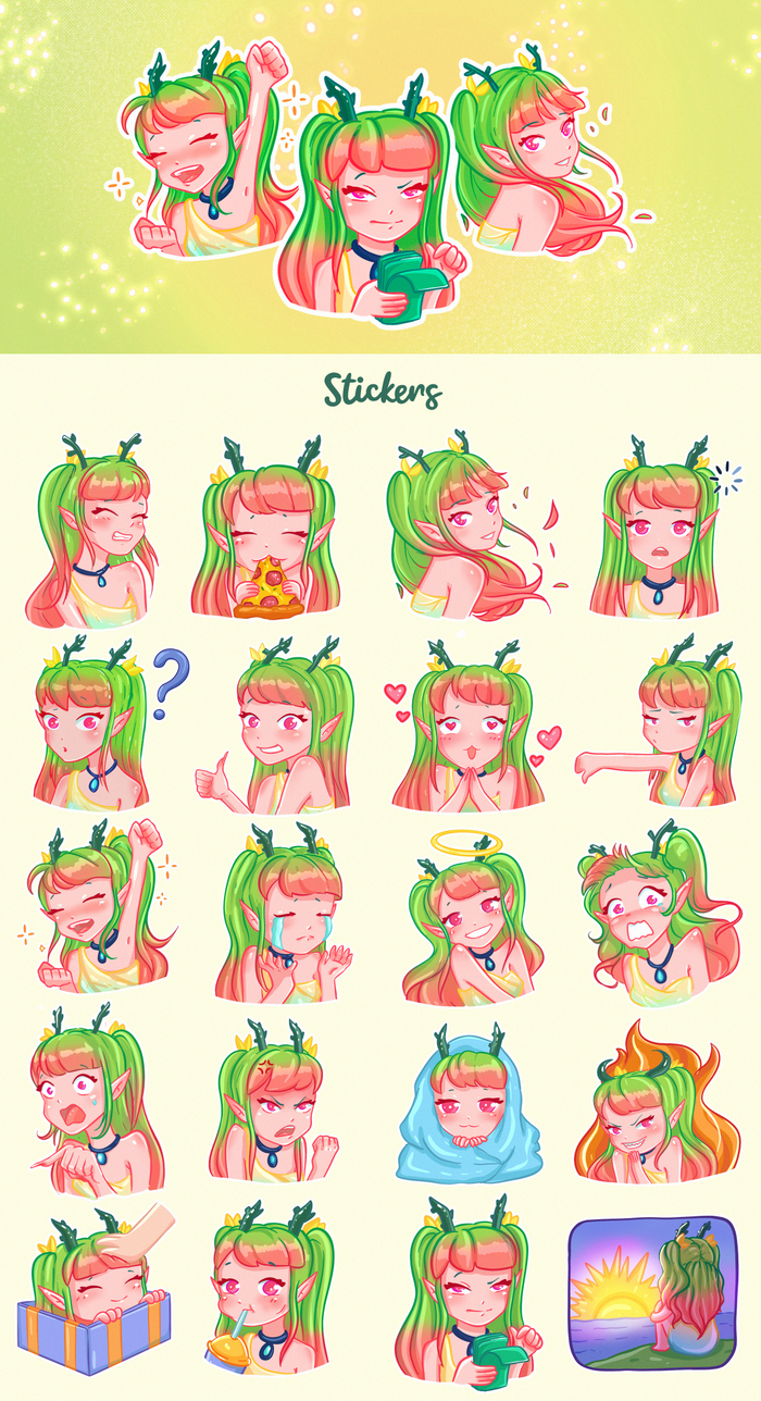 Стикеры "Лесная жительница"