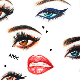 Fashion иллюстрация для NYX Cosmetics