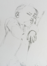 Набросок. Спящий ребенок.