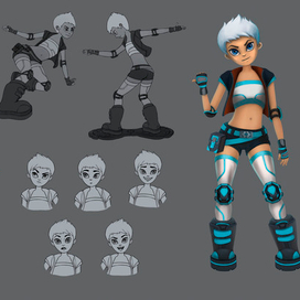 Скейтерша, концепт персонажа sci-fi вселенной