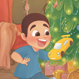 Серия новогодних детских открыток