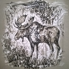 Лось (ветер в ветвях)