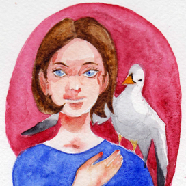 Girl and a seagull