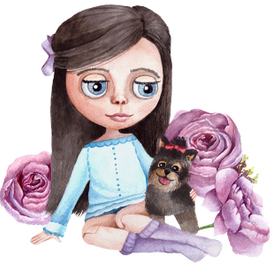 Кукла с собачкой