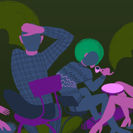 кафе вечером