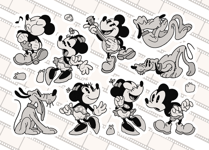 Стикерпак Ретро Микки