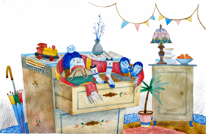 Иллюстрация к сказке "История синей варежки"