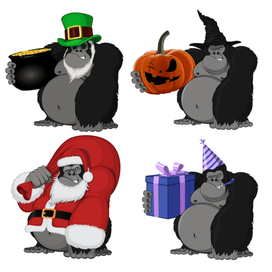 Набор веселых горилл