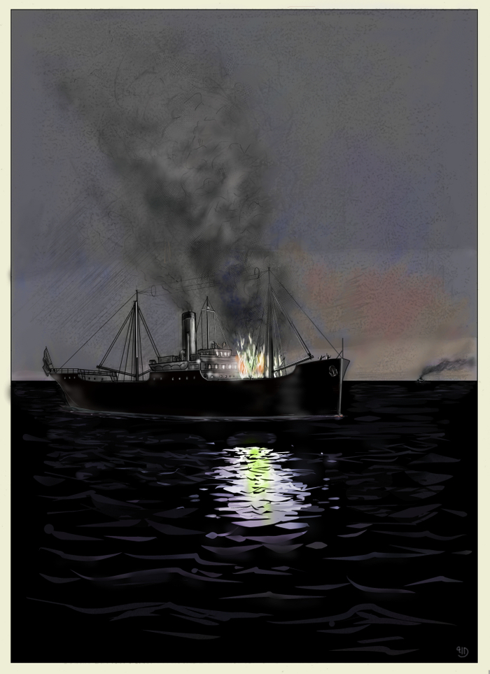 Иллюстрация к рассказу: "Пожар в море"