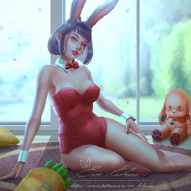 Девушка зайка, для пазл-игры