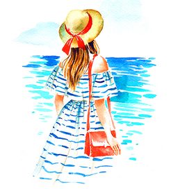 Summer watercolor girls