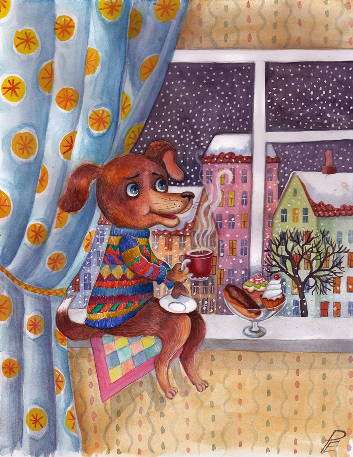 Собачка, чаепитие