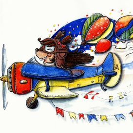 ежики - лечу с поздравлениями https://vk.com/ejici_hudojnici