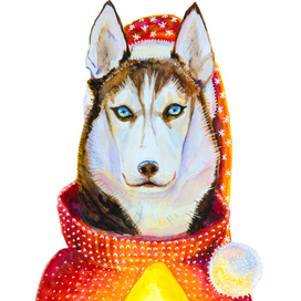 Рождественнские собаки. Хаски