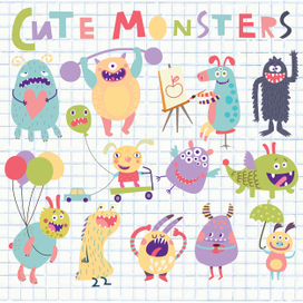 детский набор милых монстров
