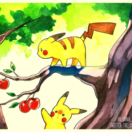 Пикачу на деревьях