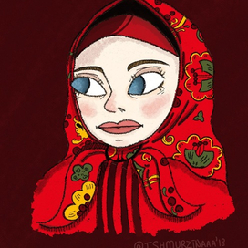 Славянянка в красном шарфе