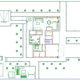 ген план и план 1 этажа блокированного дома