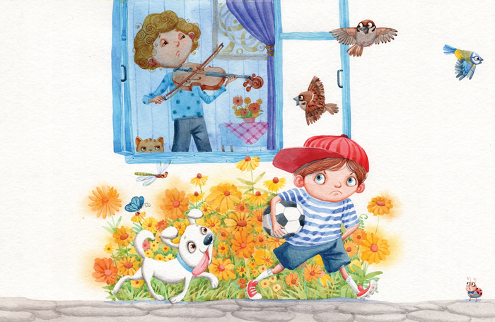 у меня сосед - скрипач...