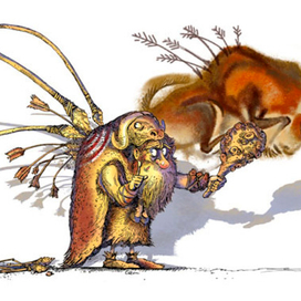 Иллюстрация к книге А. Усачёва «Первобытная история», издательство «Азбука», 2015 г.