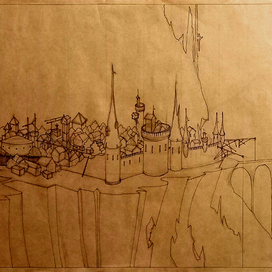 SCANo.11K1 Эскиз рисунка горной цитадели