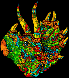 деревянный пазл Трицератопс