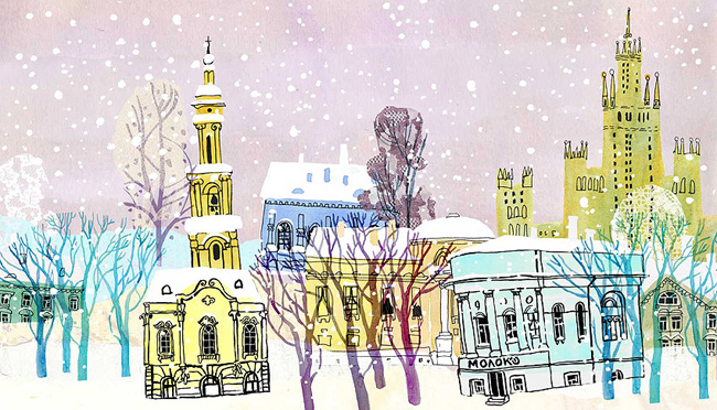 Москва. Иллюстрации для анимации к спектаклю "Продавец игрушек"