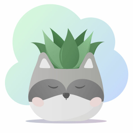 Милый цветочный горшок с суккулентом