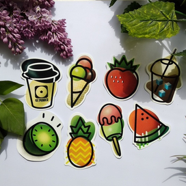 Набор летних стикеров