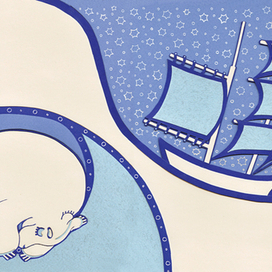 Иллюстрация к сборнику детских зимних песенок - "Колыбельная медведицы"