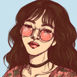 Девушка в очках (в цвете)
