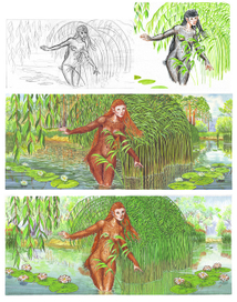 Купание лесной девы.