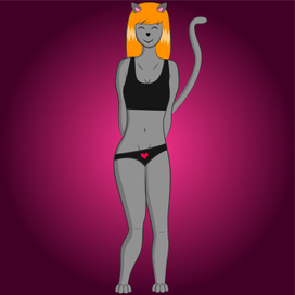 Милая человекоподобная кошка