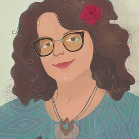 Портрет с розой в волосах