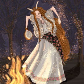 Шаман, танцы у огня