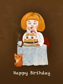 открытка "Happy Birthday"