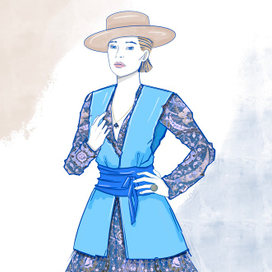 Девушка в одежде с принтом