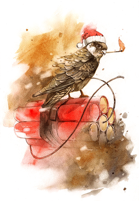 Новогодний птиц