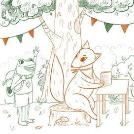 Цветной эскиз "Первый школьный день"