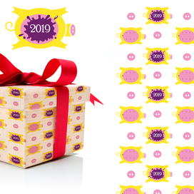 Символ Нового года, бесшовная текстура