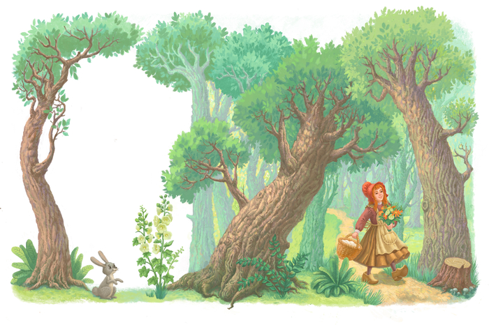 Иллюстрация про красную шапочку