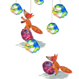 Просто лисенок и шарики