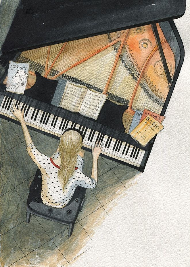 Книга о театре. Девочка за роялем.