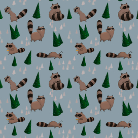 Бесшовный паттерн с енотами