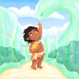 Моана фан арт